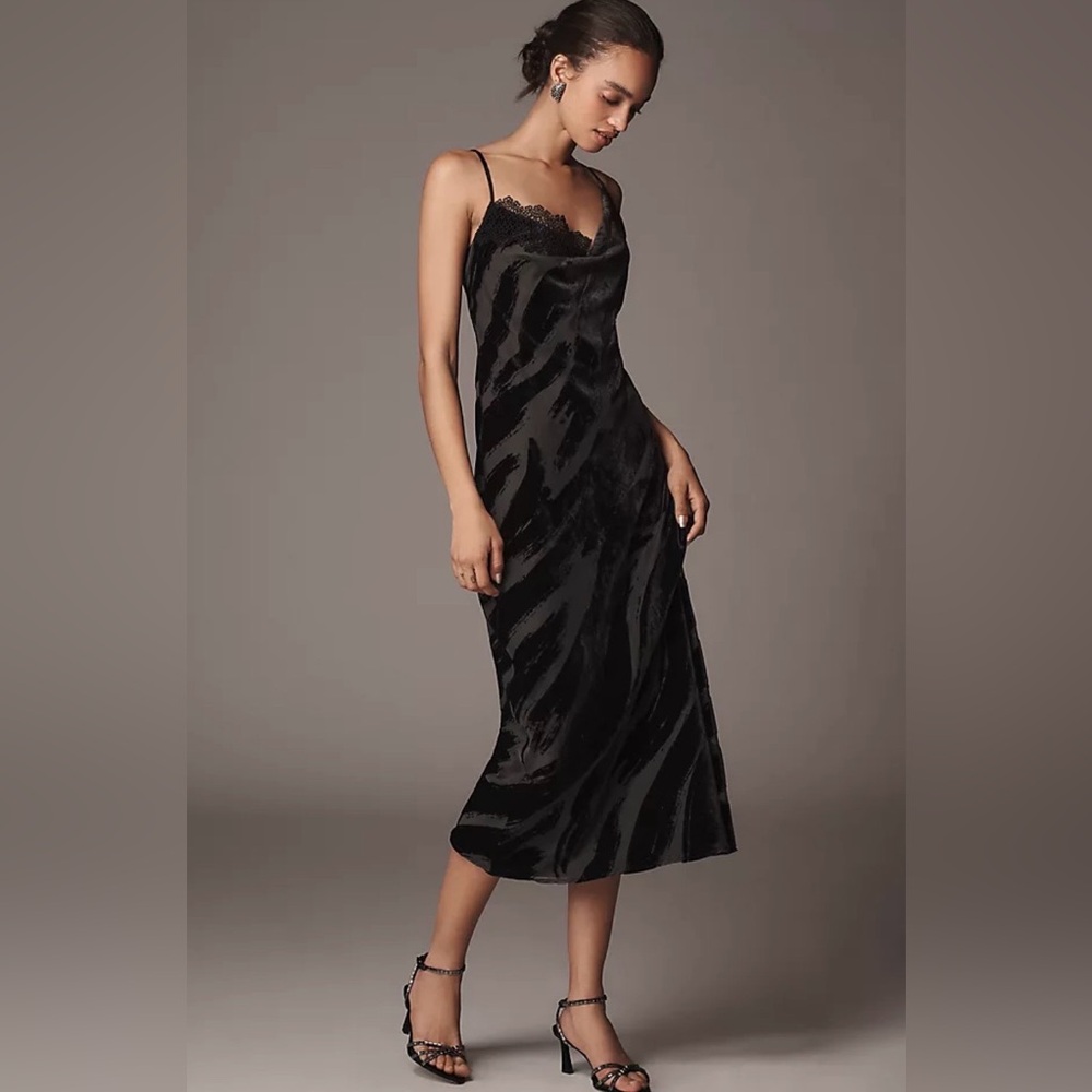 Anthropologie Black Midi Dress